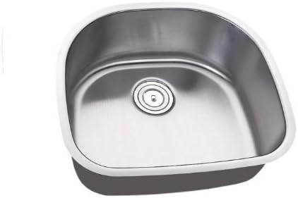 23 Inch - 16 Gauge Stainless Steel Undermount D - Bowl Kitchen/Bar/Prep Sink