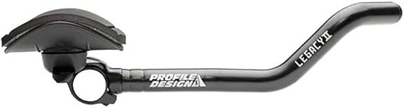 Profile Design Legacy II Aerobars, Aluminum Aerobar Extensions for Triathlon and Time Trial Bikes, Adjustable Armrests, Handlebar Rest for Cycling, Black, One Size