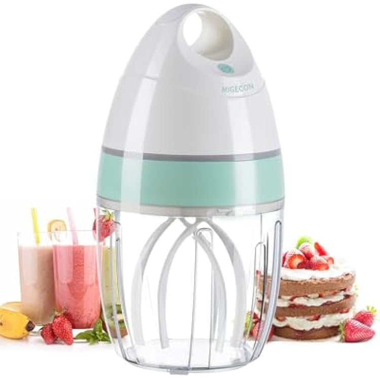 MIGECON Stand Mixer Electric Kitchen Mixer Egg Stand Shampoo Frother Milk Frother Hands-f r e e Mixer Electric Whisk Drink Mixer for Food Whipping,Whisk Egg White,Cake Mixer, Milk Foamer Frother 900ml