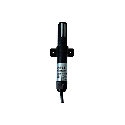 Taidacent Outdoor 3.3V 5V IIC I2C Digital Temperature Humidity Atmospheric Barometric Air Pressure Sensor Probe BME280 (1m, Black)
