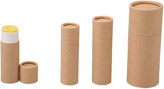 50pcs Kraft Paper Push Up Tubes Cardboard Cosmetic Cylindrical Packaging(Brown,0.4OZ 12g)