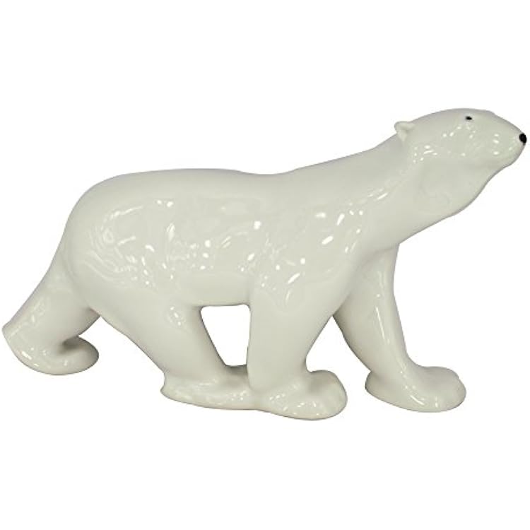 Polar Bear Walking Big Lomonosov Porcelain Decorative Figurine