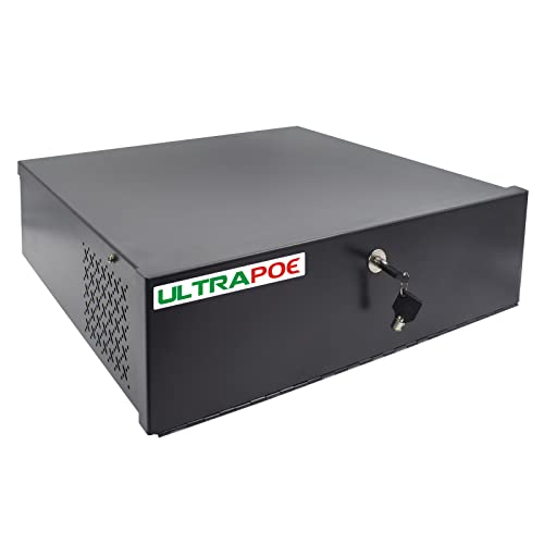 Heavy Duty 16-Gauge Steel DVRNVR Lock Box with AC Fan Secure Wall or Floor Mount Enclosure 18 x 18 x 5 in Includes Lock for Enhanced Security