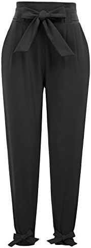 GRACE KARIN Women Dress Pants, 2025 Fall Business Casual Outfits, High Waist Paper Bag Bow Tie Pencil Slacks with Pockets