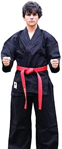 Professional Kimono Heavyweight Karate Canvas Uniform, Black Karate Gi 14oz for Kids & Adult Size 4"