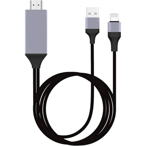 [Apple MFi Certified]Compatible with iPhone iPad to HDMI Adapter Cable,1080P Digital AV Connector Cord for iPhone121111pro maxXRXSX87 iPad Pro Air Mini iPod to TVProjectorMonitor-6.6ft Black