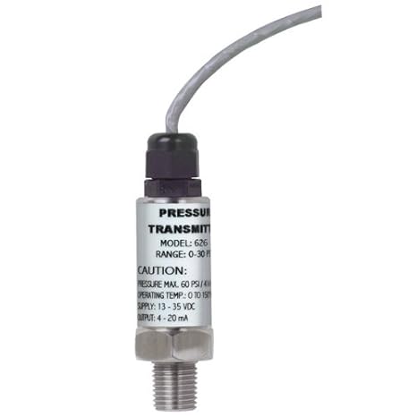 Dwyer Indl Pr Transmitter, 628-13-GH-P1-E1-S2, 0-300 psig, 3 Cable, 1-5 Volts