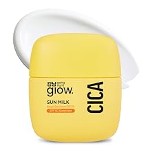 GANGNAM glow CICA SUN MILK, Moisturizer with SPF 50, Invisible Broad Spectrum Sunscreen for Face, No White Cast, Sun Protection with Cica and Niacinamide, Glow Natural Korean Sunscreen 1.69 fl.oz