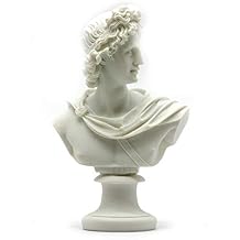 greekartshop Generic Apollo God of Music & Light Alabaster Bust Head Statue Sculpture 5.9 inches