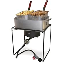 King Kooker 1618 16-Inch Propane Outdoor Cooker with Aluminum Pan and 2 Frying Baskets, Multicolor