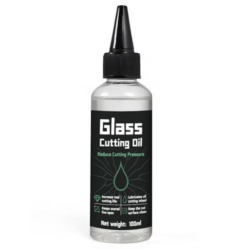 100ml Glass Cutting Oil Reduce Friction & Breakage, Extend Tool Life, Glass Cutter Oil for Any Cutter Tool, Cutting Tiles and Mirrors