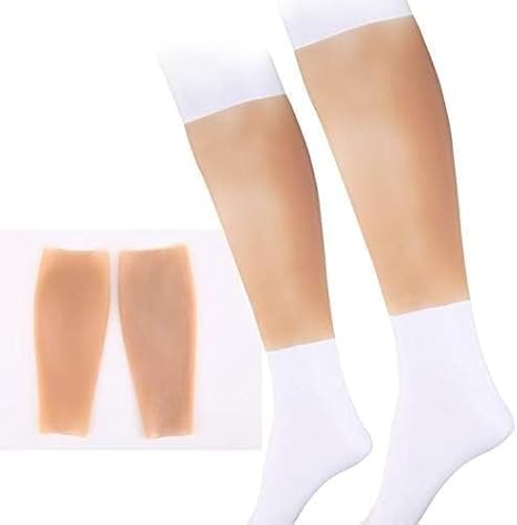 Silicone False Calf - Realistic Fake Leg Sleeve for O-Shaped Pad and Spiral Orthosis Scar Tattoo Birthmark Obscuration