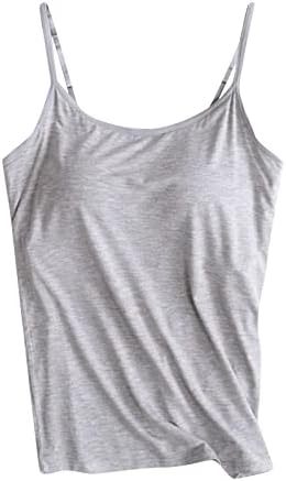 Tank Top with Built in Bra for Women Modal Bra Camisole Tops Workout Yoga Tops Cami Bras Padded Sports Tank Top