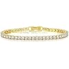 Gemsme 4mm Tennis Bracelets for Women, 18K White/Yellow Gold Plated Fold Over Clasp 4mm Round Cubic Zirconia Classic Tennis Bracelets for Women, Size 6-8 inch