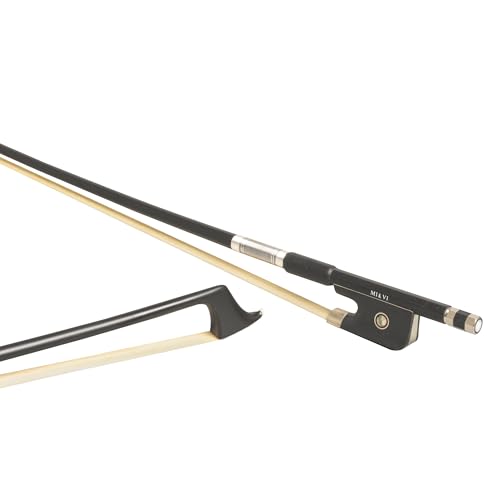 MI&VI CB-720 Classic Carbon Fiber Cello Bow Size 12 with Ebony Frog | Lightweight | Well Balanced | Mongolian Horse Hair - MIVI Music