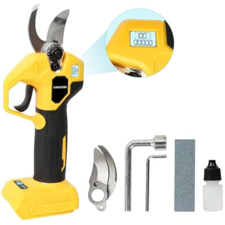 Pruning Shears Compatible with Dewalt 20V Battery, Brushless Cordless Pruning Shears with LCD Display and SK5 Blades, 0.8-1.2 Inches Cutting Diameter, for Branch Trimming Battery Not Included