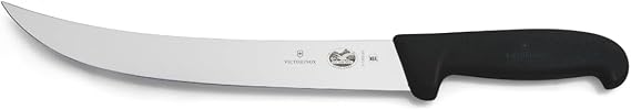 Victorinox Fibrox 10-Inch Curved Breaking Knife - Dishwasher Safe and Ergonomic Handle, Black