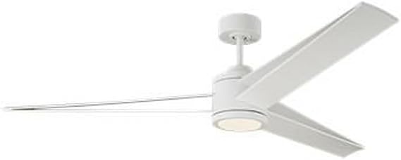 Monte Carlo 3AMR60RZWD Armstrong Unique Energy Star 60" Ceiling Fan with LED Light and Hand Remote Control, 3 Set ABS Blades, Matte White