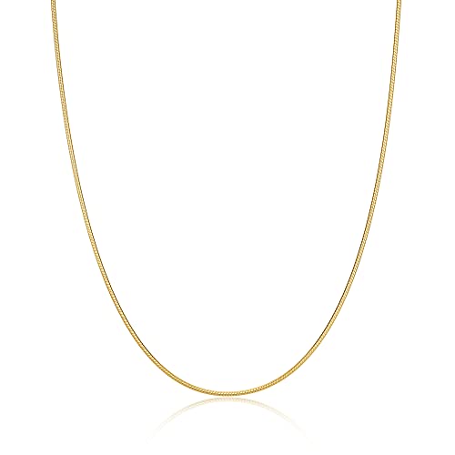 DEARMAY 14K Gold Plated Necklaces for Women, Dainty Gold Herringbone Choker Necklace Thin Layered Snake Chain Jewelry for Gifts