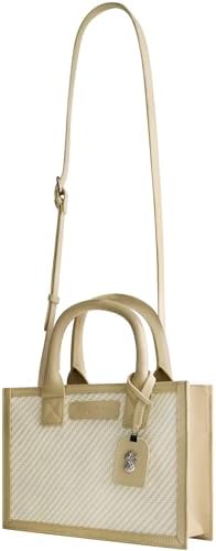 Tommy Bahama Tote Bag, Womens Casual Everyday Shoulder Bag with Soft Woven Design and Adjustable Shoulder Strap, TanWhite