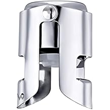 OWO Champagne Bottle Stoppers Stainless Steel, Reusable Champagne Cork & Saver Stopper, Leak Proof Prosecco & Sparkling Wine Plug, Bubble Retention Protection (Silver, 1 Pack)