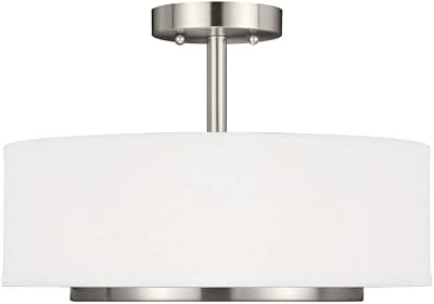 Generation Lighting 7728002EN3-962 Nance Two - Light Semi-Flush Convertible Pendant Ceiling Fixture, Brushed Nickel