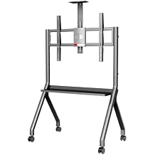 42"-75" Smart Board Stand for Interactive Whiteboard,Mobile Stand for Smart Whiteboard with Lockable Wheels,Smart Board for Classroom Office(Silver)