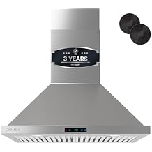CAVALIERE Digital 462 CFM Wall Mount Range Hood 30 Inch, Enhanced Stainless Steel, Ducted/Ductless Range Hood Convertible (Kit Included), LED Lights, Baffle Filter, Touch Controls