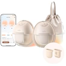 eufy Heated Wearable Breast Pump S1with Original Diaphragm (2-Pack), Hands-Free Breast Pump with Industry-Leading HeatFlowTM Tech, App-Controlled OptiRhythmTM, Hospital-Grade Suction and Leakproof