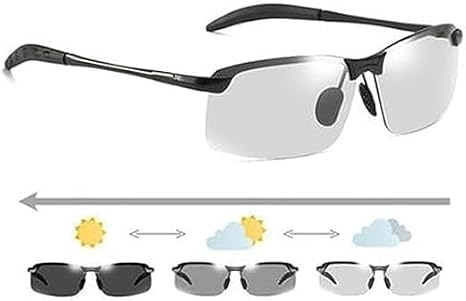 White-black Polarized Photochromic Sunglasses UV400 Sports Sunglasses Day and Night Driving Glasses Ultra-Light Sun Glasses Eyewear Cycling Glasses and Goggles Outdoor Cycling