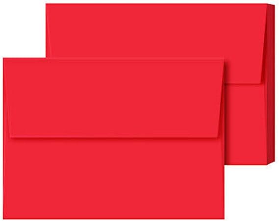 Limited Papers A2 Red Envelopes 4.375"x 5.75" 100 Pack, 24lb Bond / 60lb Text, 90 GSM for Greeting Cards, Invitations, and Announcements, Perfect for Special Occasions.