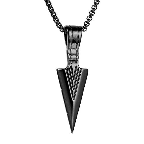 STARCHENIE Arrowhead Pendant Necklace Stainless Steel Spear Point Jewelry for Men