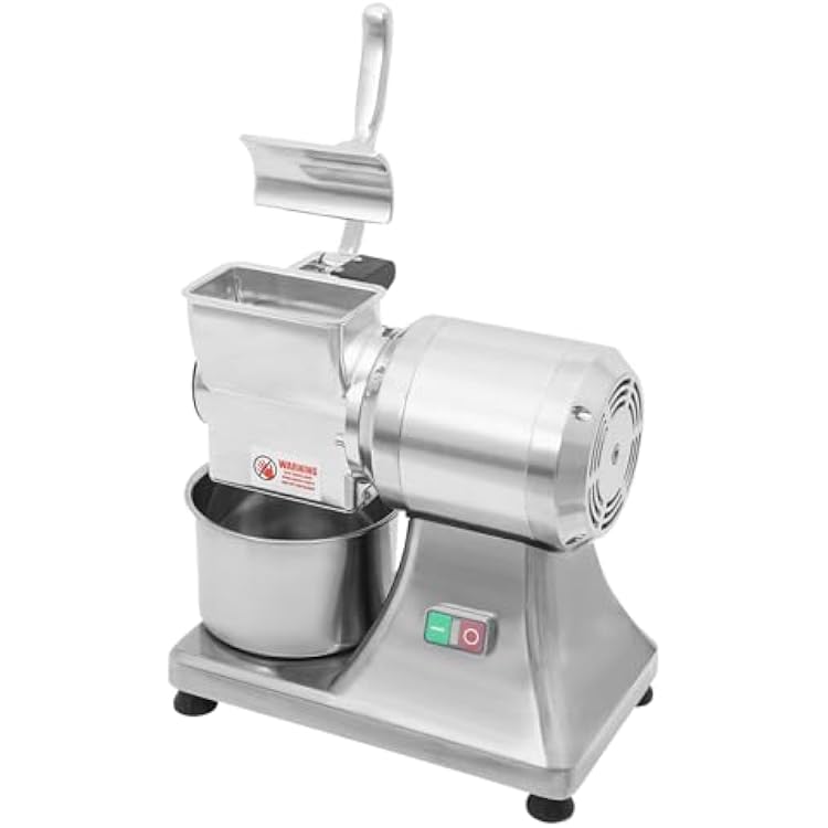 Electric Cheese Grating Machine, 550W 110V Multifunctional Automatic Vegetable Cutter and Food Processor Stainless Steel Crushing Barrel Food for Cheese Butter Bread Bran 88Lbsh Production
