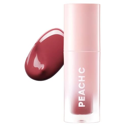 Peach C Jelly Beam Tint - Long Lasting Korean Lip Tint Stain Plumping Jelly Lip Gloss - Lightweight, Moisturizing & Buildable Lip Makeup Jelly Tint Blush with Vitamin E Heart Feel, 0.07 oz