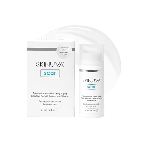 Skinuva Scar Cream for Face & Body - Old & New Scar Treatment for Surgery, Burns & Other Skin Trauma 1 oz