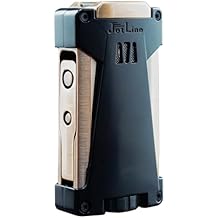 Jetline Bermuda Triple Flame Cigar Lighter (Copper) with Built in Cigar Rest, Easy Adjust Wheel