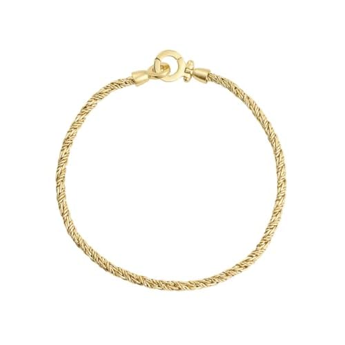 gorjana - Marin Bracelet 7 14 - 18k Gold Plated Brass - Layering with Other Jewelry - Elegant Rope Detail for Timeless Style - Versatile and Classic