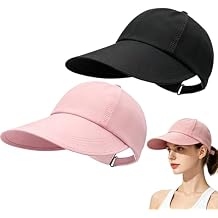 2 Pcs Baseball Hat for Men and Women Lightweight Wide Brim Outdoor Hats Adjustable Closure Black