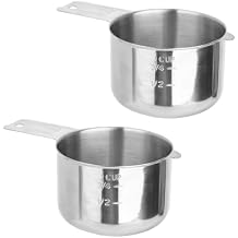 2pcs 3/4 Cup Measuring Cups, Stainless Steel Measuring Cups Jug for Cooking Baking Coffee Dry & Liquid Ingredients Dual Metric & US Measurements