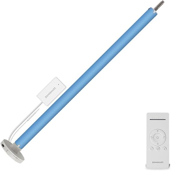 Rechargable Matter Thread Blind Motor,Roller Shade Motor,MT15B Motorized 2KG Electric 28 MM Tubular Shutter Shade,Timer/Voice,HomeKit Siri Control with 6-Way Remote Control