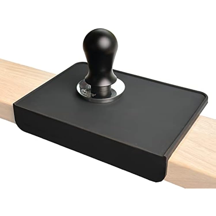 MiiCoffee Espresso Tamper Mat, Black Silicone Food Grade Pad 8 X 6 Inch Coffee Tamping Mat, Coffee Tamp Station, Espresso Accessory, Waterproof and Heat Resistant Black