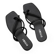 FITORY Women's Slide Sandals Flat Flip Flops with Cross Strap Thongs for Summer Size 6-11