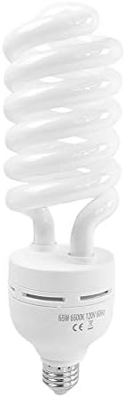 Foto&Tech Photography Daylight Bulb 65W 6500K 120V White Spiral Fluorescent Light Bulb Studio Light for Photography and Daylight Video Lighting (1)