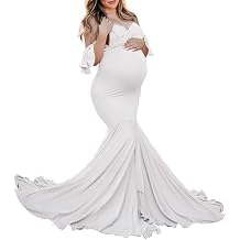 Elegant Off Shoulder Maternity Dress Slim Fitted Gown Long Sleeve Baby Shower Mama Photo Props Maxi Photography Dress