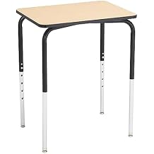Learniture Adjustable Height Collaborative Student Desk Without Book Box Maple Top (Set of 2)