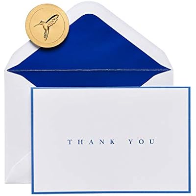 Papyrus Thank You Cards with Envelopes, Navy 16-Count
