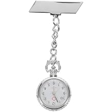 TEHAUX Nurse Watch Clip on Badge Watch for Nurses and Doctors with Clear Round Dial Clip-on Design for Easy Time Reading Random Style