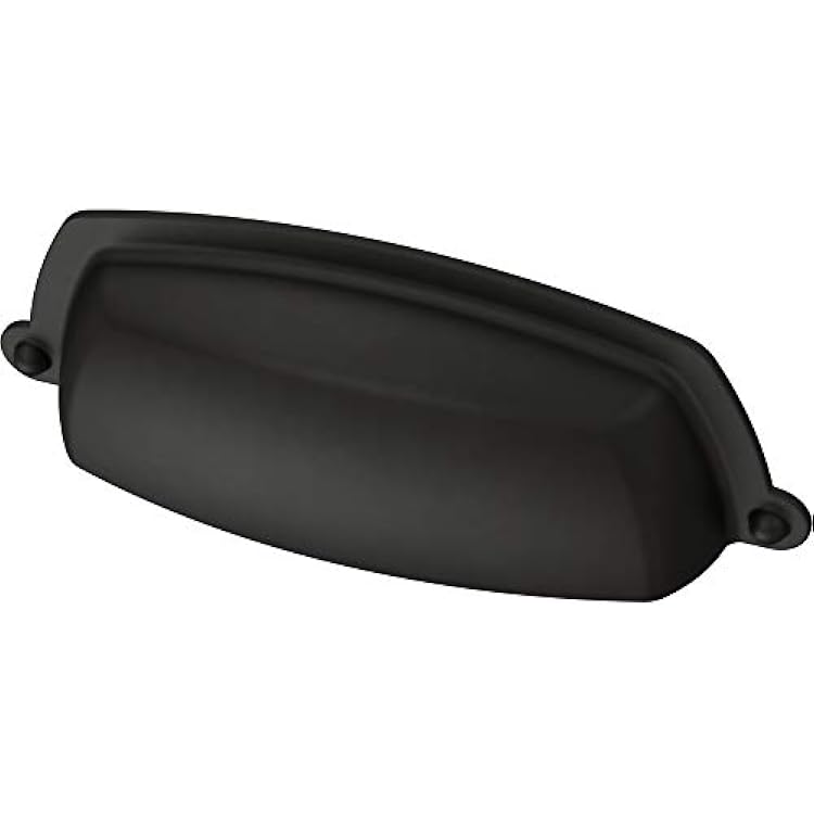 Franklin Brass Cup 1-Pack Cabinet Handles 3 Hole Center Pulls | Matte Black Hardware Kitchen Door, Drawers, Dressers, Furniture P41707K-FB-C