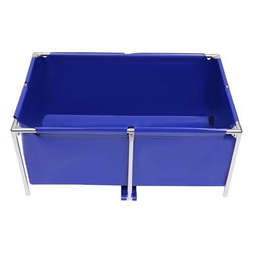 Foldable Canvas Fish Pond, Above Ground Fish Tank, Aquarium, 47.2  31.4  19.6inch Koi Breeding Pool, Water Storage Tank, with Drain Valve, IndoorOutdoor
