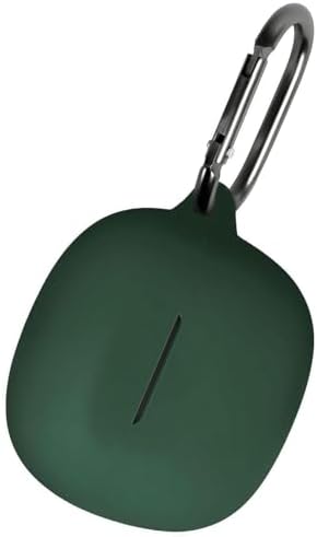 Geiomoo Silicone Case for Skullcandy Rail, Skullcandy Rail ANC, Protective Cover with Carabiner Emerald Green